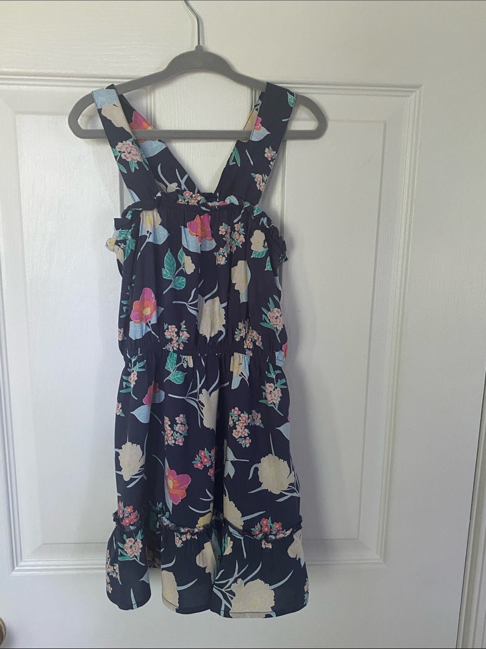 Roxy Girls Navy Floral Sundress with Pink & Cream Blooms